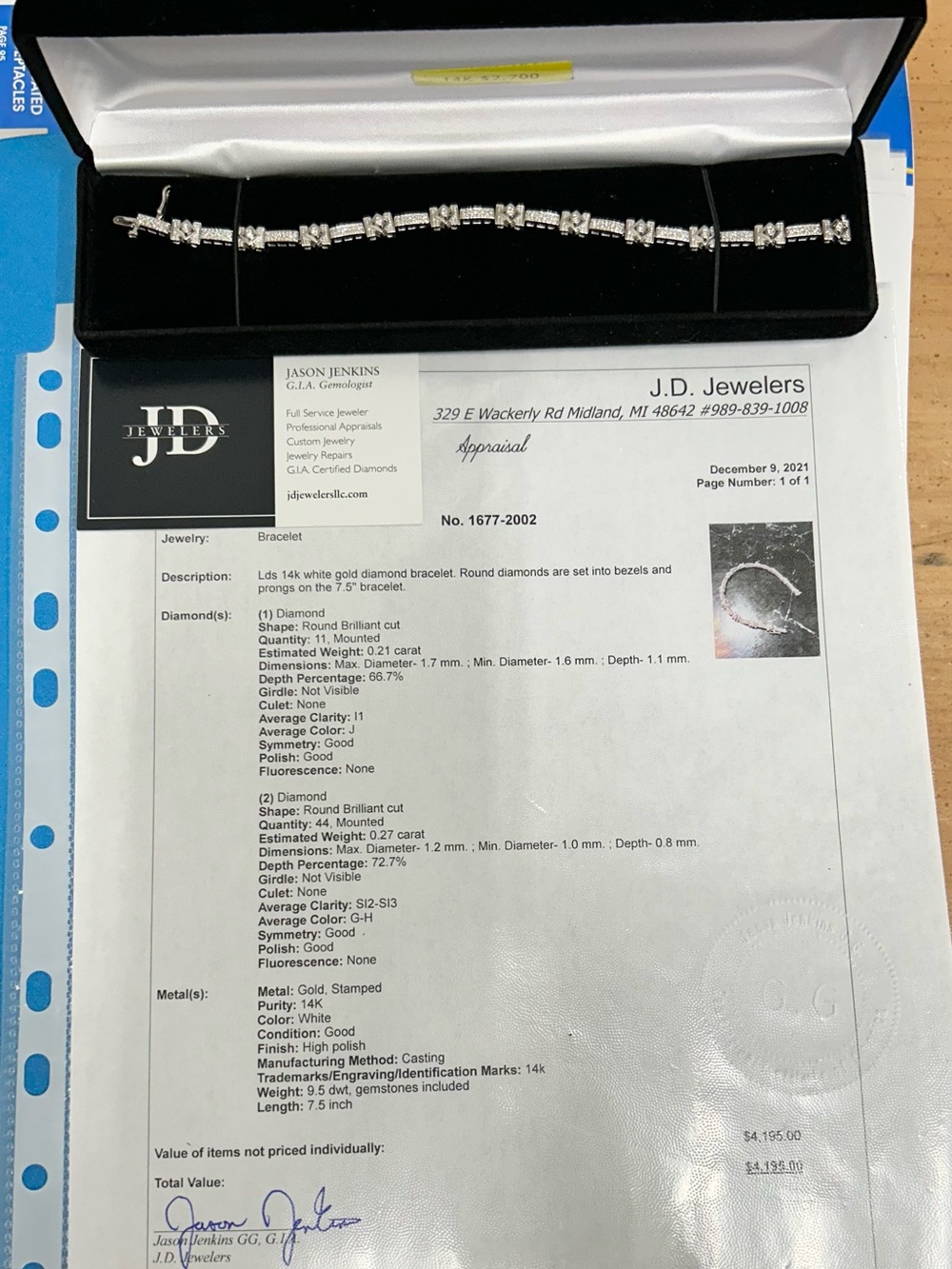 14K White Gold Diamond Station Bracelet - Sparkling Tennis Style + COA